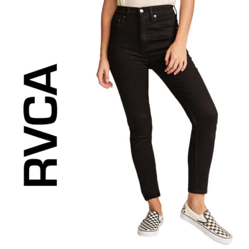 RVCA Solar High Rise Slim Straight women's 29 black Jeans